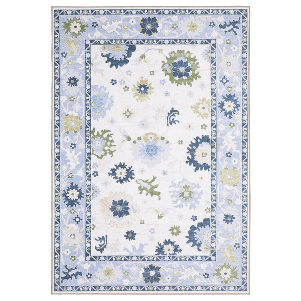 Oriental Weavers Addison Elegant White/Blue Indoor Area Rug – Stylish, Machine Washable Design For Family Spaces White,Blue Polyester Aadd05300365st