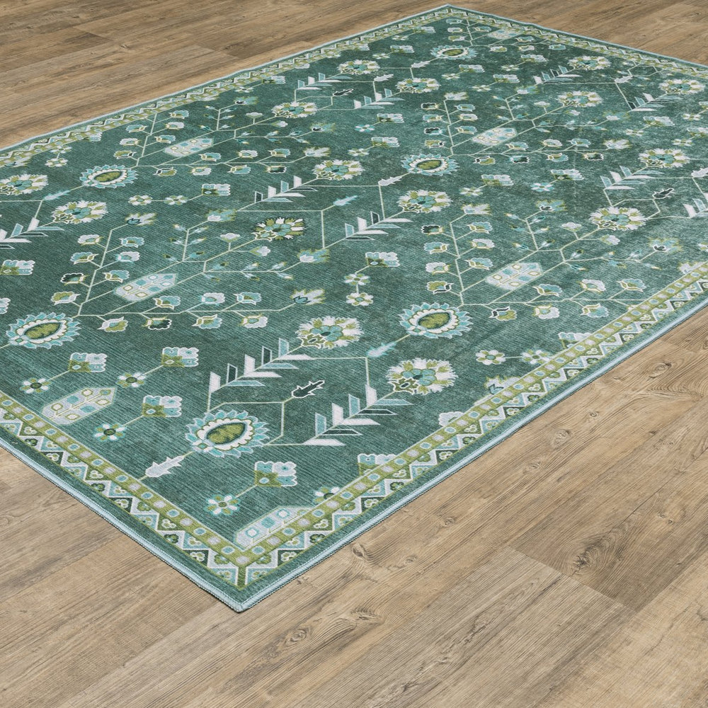 Oriental Weavers Addison Teal And Green Indoor Area Rug – Stylish, Machine Washable, Perfect For Family Spaces Teal,Green Polyester Aadd08200280st