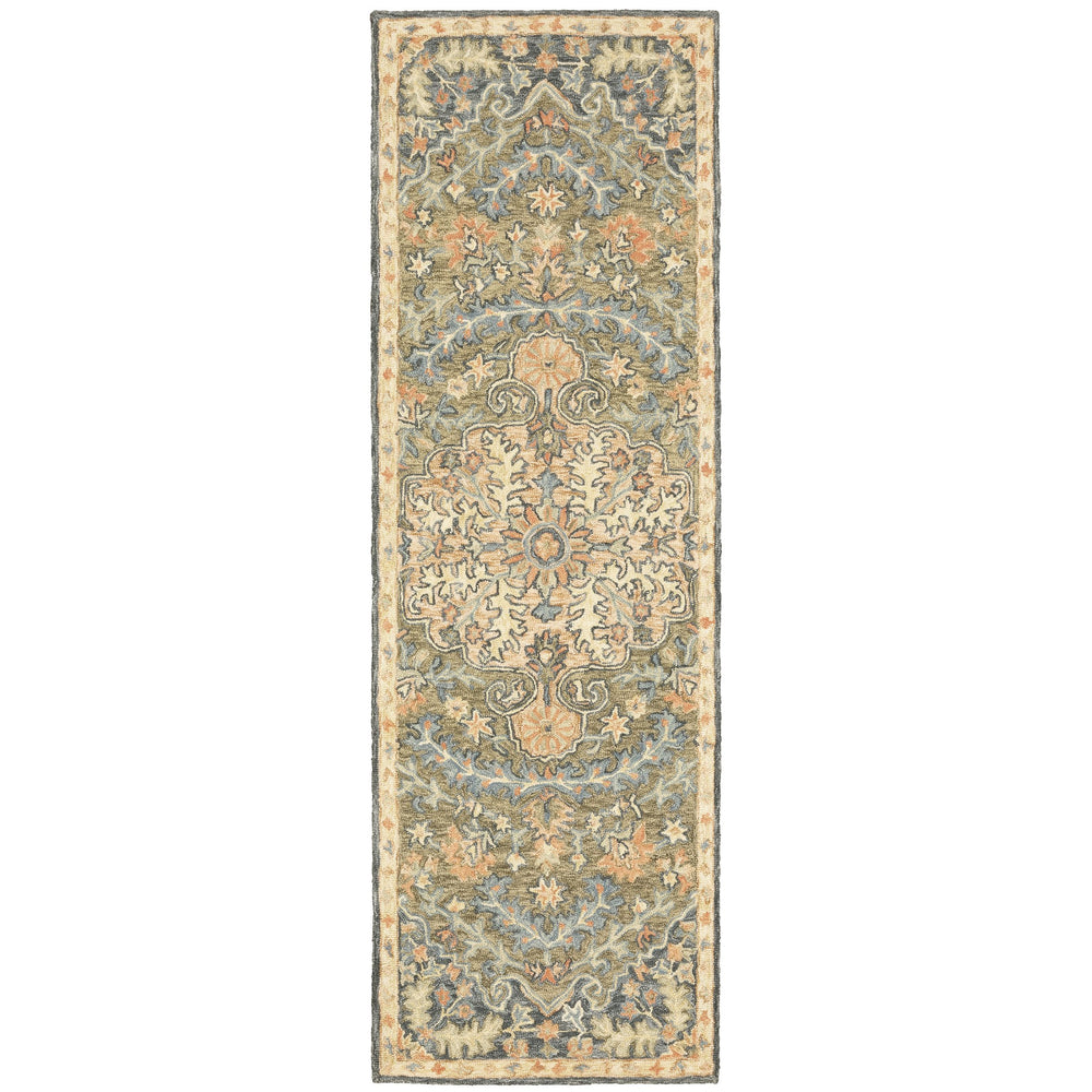 Oriental Weavers Alfresco Hand-crafted Area Rug In Warm Sun-washed Shades - Luxurious Bohemian Design For Any Room Green,Blue Wool A28401076243st