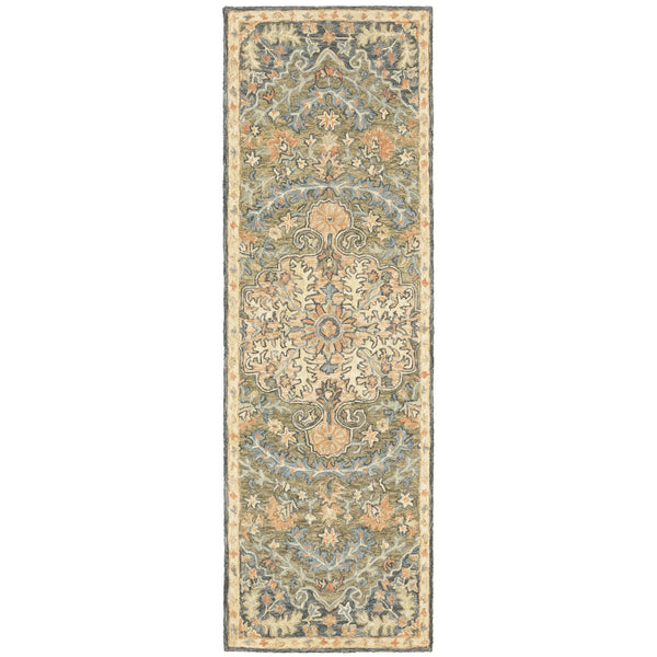 Oriental Weavers Alfresco Hand-crafted Area Rug In Warm Sun-washed Shades - Luxurious Bohemian Design For Any Room Green,Blue Wool A28401076243st