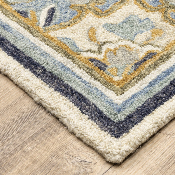Oriental Weavers Alfresco Hand-crafted Indoor Area Rug - Bohemian Design With Warm Earthy Tones For Luxurious Ambiance Blue,Ivory Wool A28402107168st