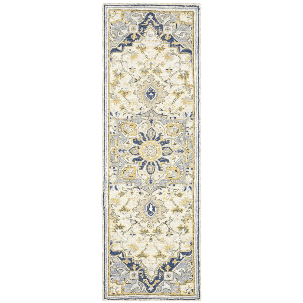 Oriental Weavers Alfresco Hand-crafted Indoor Area Rug - Bohemian Design With Warm Earthy Tones For Luxurious Ambiance Blue,Ivory Wool A28402076243st