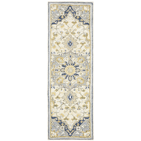 Oriental Weavers Alfresco Hand-crafted Indoor Area Rug - Bohemian Design With Warm Earthy Tones For Luxurious Ambiance Blue,Ivory Wool A28402076243st