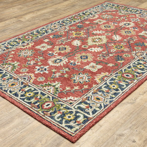 Oriental Weavers Alfresco Hand-crafted Indoor Area Rug - Warm Bohemian Design With Luxurious Texture For Any Room Red,Blue Wool A28404107168st