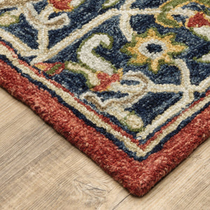 Oriental Weavers Alfresco Hand-crafted Indoor Area Rug - Warm Bohemian Design With Luxurious Texture For Any Room Red,Blue Wool A28404076243st