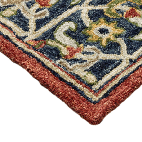 Oriental Weavers Alfresco Hand-crafted Indoor Area Rug - Warm Bohemian Design With Luxurious Texture For Any Room Red,Blue Wool A28404076243st
