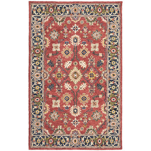 Oriental Weavers Alfresco Hand-crafted Indoor Area Rug - Warm Bohemian Design With Luxurious Texture For Any Room Red,Blue Wool A28404107168st