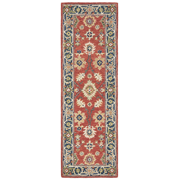 Oriental Weavers Alfresco Hand-crafted Indoor Area Rug - Warm Bohemian Design With Luxurious Texture For Any Room Red,Blue Wool A28404076243st