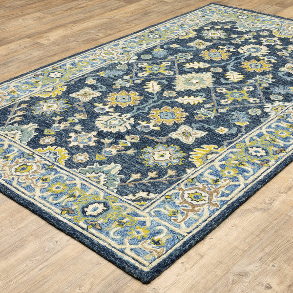 Oriental Weavers Alfresco Hand-crafted Wool Area Rug In Warm Sun-washed Shades - Elevate Your Space With Elegance Navy,Blue Wool A28405107168st