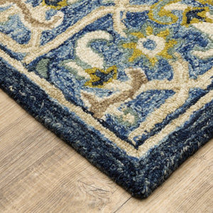 Oriental Weavers Alfresco Hand-crafted Wool Area Rug In Warm Sun-washed Shades - Elevate Your Space With Elegance Navy,Blue Wool A28405107168st