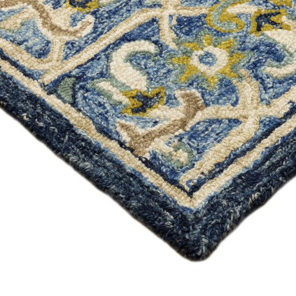 Oriental Weavers Alfresco Hand-crafted Wool Area Rug In Warm Sun-washed Shades - Elevate Your Space With Elegance Navy,Blue Wool A28405107168st
