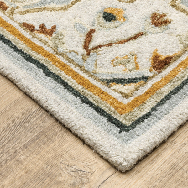 Oriental Weavers Alfresco Hand-crafted Area Rug - Luxurious Bohemian Design In Warm, Sun-washed Colors For Any Room Ivory,Charcoal Wool A28407107168st