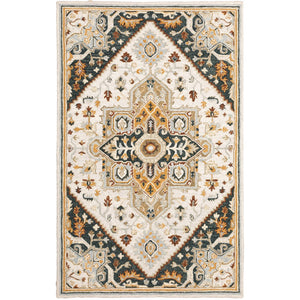 Oriental Weavers Alfresco Hand-crafted Area Rug - Luxurious Bohemian Design In Warm, Sun-washed Colors For Any Room Ivory,Charcoal Wool A28407107168st
