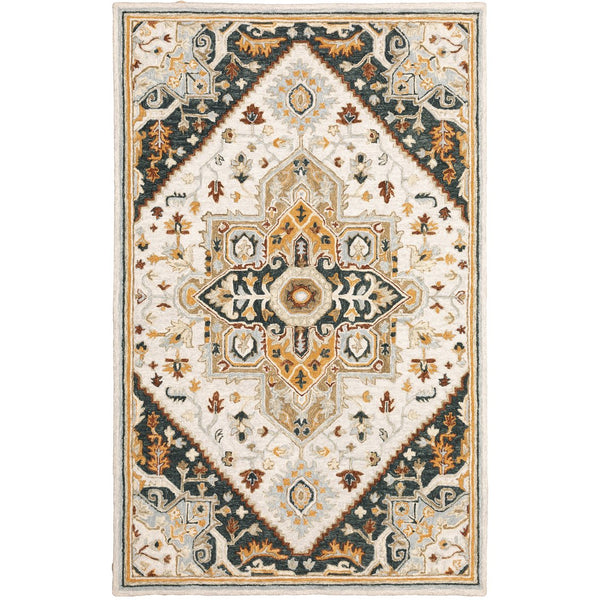 Oriental Weavers Alfresco Hand-crafted Area Rug - Luxurious Bohemian Design In Warm, Sun-washed Colors For Any Room Ivory,Charcoal Wool A28407107168st