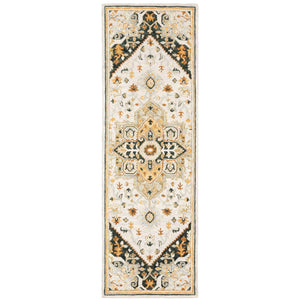 Oriental Weavers Alfresco Hand-crafted Area Rug - Luxurious Bohemian Design In Warm, Sun-washed Colors For Any Room Ivory,Charcoal Wool A28407076243st