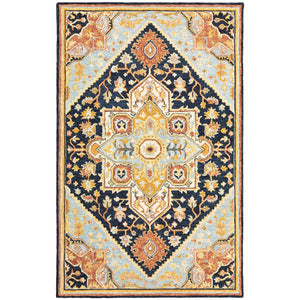 Oriental Weavers Alfresco Handcrafted Wool Area Rug With Bohemian Design - Luxurious Texture For Every Room Navy,Rust Wool A28408107168st