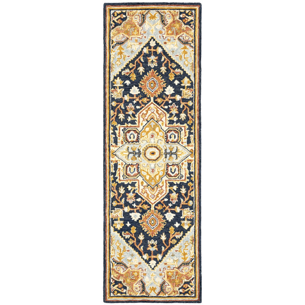 Oriental Weavers Alfresco Handcrafted Wool Area Rug With Bohemian Design - Luxurious Texture For Every Room Navy,Rust Wool A28408076243st