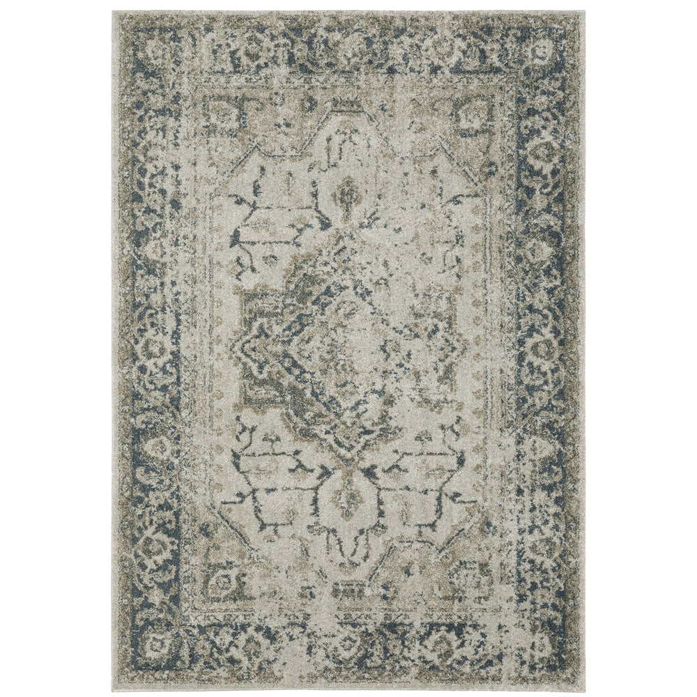 Oriental Weavers Alton Indoor Area Rug - Stylish Tri-colored Polyester Yarn With Trendy Deep Blue & Warm Gray Tones Gray,Blue Polyester A002w9160230st