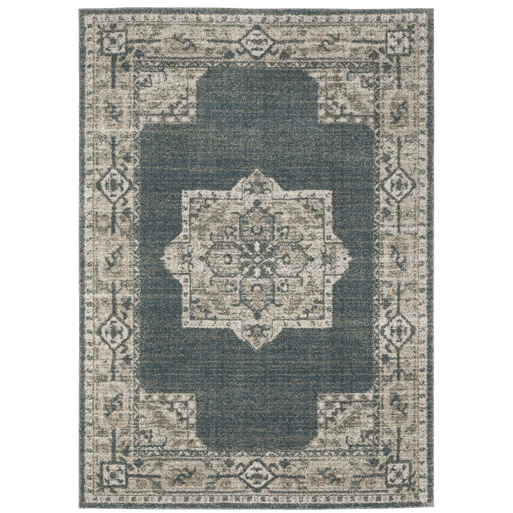 Oriental Weavers Alton Indoor Area Rug - Soft Tri-colored Polyester, Trendy Deep Blue & Warm Gray Texture For Home Blue,Beige Polyester A5501b100152st