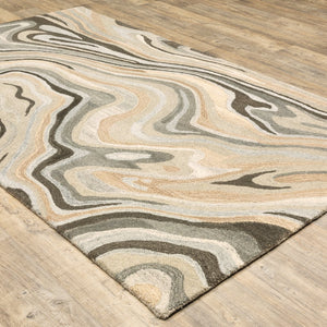 Oriental Weavers Anastasia Handmade Indoor Area Rug - Timeless Woven Textile Patterns In Natural Wool Elegance Beige,Charcoal Wool A68007107168st