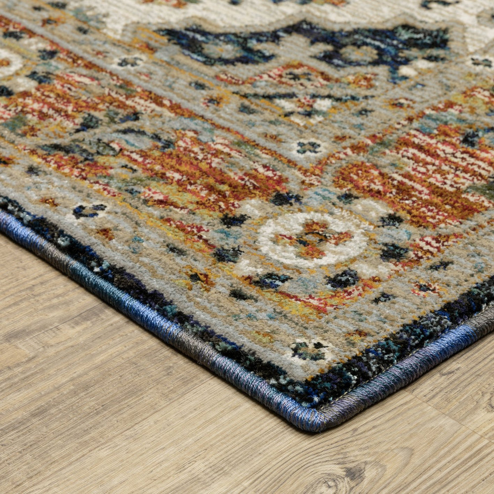 Oriental Weavers Andorra Indoor Area Rug - Luxurious Soft Pile With Stunning 200+ Color Blends For Modern Spaces Blue,Orange Polypropylene A2281e117170st