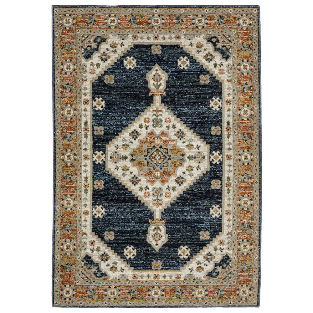 Oriental Weavers Andorra Indoor Area Rug - Luxurious Soft Pile With Stunning 200+ Color Blends For Modern Spaces Blue,Orange Polypropylene A2281e117170st