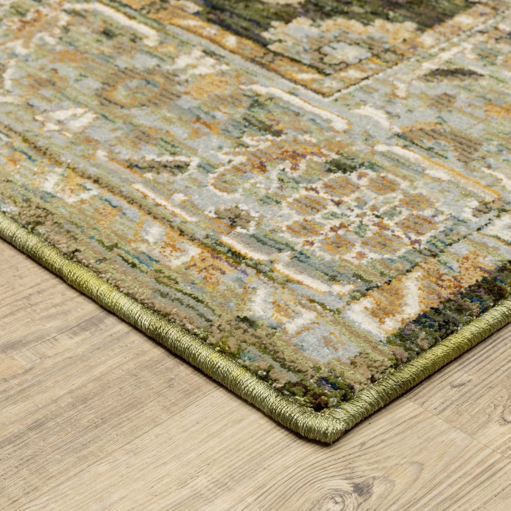Oriental Weavers Andorra Luxurious Indoor Area Rug - Stunning Vintage Meets Modern Design In Jewel Tones & Texture Green,Gold Polypropylene A2417b067253st