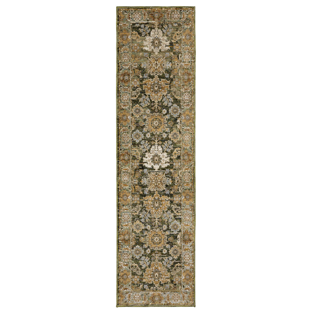 Oriental Weavers Andorra Luxurious Indoor Area Rug - Stunning Vintage Meets Modern Design In Jewel Tones & Texture Green,Gold Polypropylene A2417b067253st