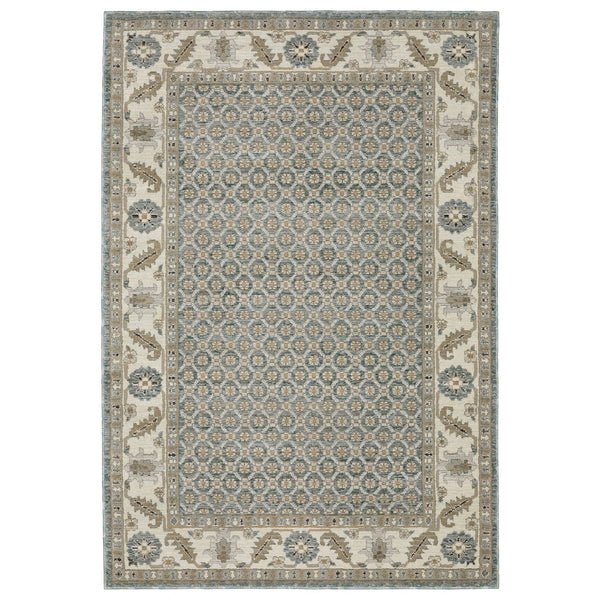 Oriental Weavers Andorra Indoor Area Rug - Luxurious Soft Pile With Over 200 Colors In Vintage Modern Styling Blue,Ivory Polypropylene A2429a200300st