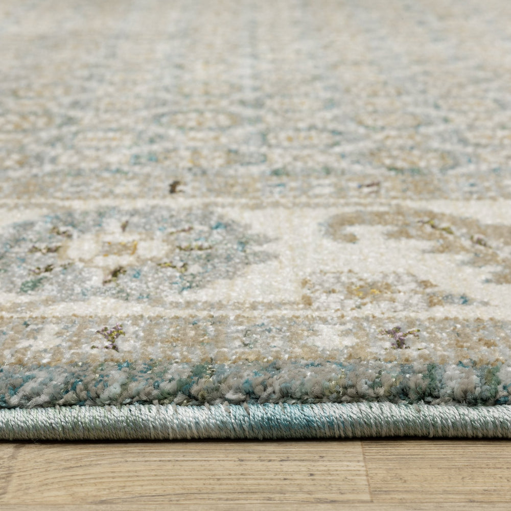 Oriental Weavers Andorra Indoor Area Rug - Luxurious Soft Pile With Over 200 Colors In Vintage Modern Styling Blue,Ivory Polypropylene A2429a240rdst