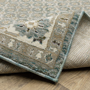 Oriental Weavers Andorra Indoor Area Rug - Luxurious Soft Pile With Over 200 Colors In Vintage Modern Styling Blue,Ivory Polypropylene A2429a200300st