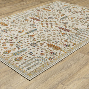 Oriental Weavers Andorra Luxurious Indoor Area Rug - Stunning Weaving Technology With Vibrant Jewel Tones & Soft Pile Ivory,Gold Polypropylene A2449b260370st