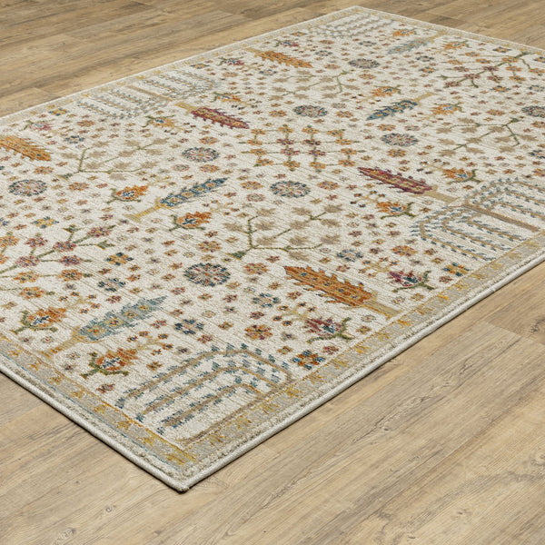 Oriental Weavers Andorra Luxurious Indoor Area Rug - Stunning Weaving Technology With Vibrant Jewel Tones & Soft Pile Ivory,Gold Polypropylene A2449b260370st