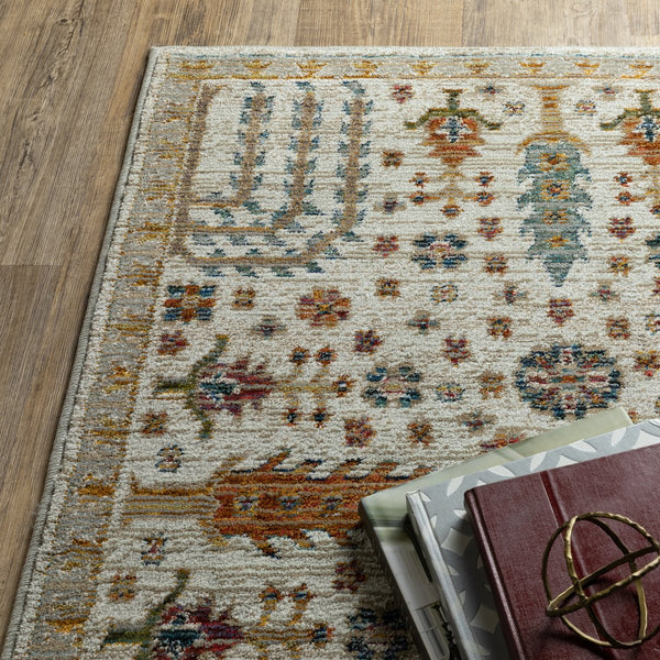 Oriental Weavers Andorra Luxurious Indoor Area Rug - Stunning Weaving Technology With Vibrant Jewel Tones & Soft Pile Ivory,Gold Polypropylene A2449b260370st