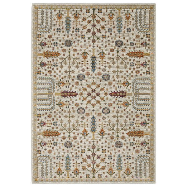 Oriental Weavers Andorra Luxurious Indoor Area Rug - Stunning Weaving Technology With Vibrant Jewel Tones & Soft Pile Ivory,Gold Polypropylene A2449b260370st
