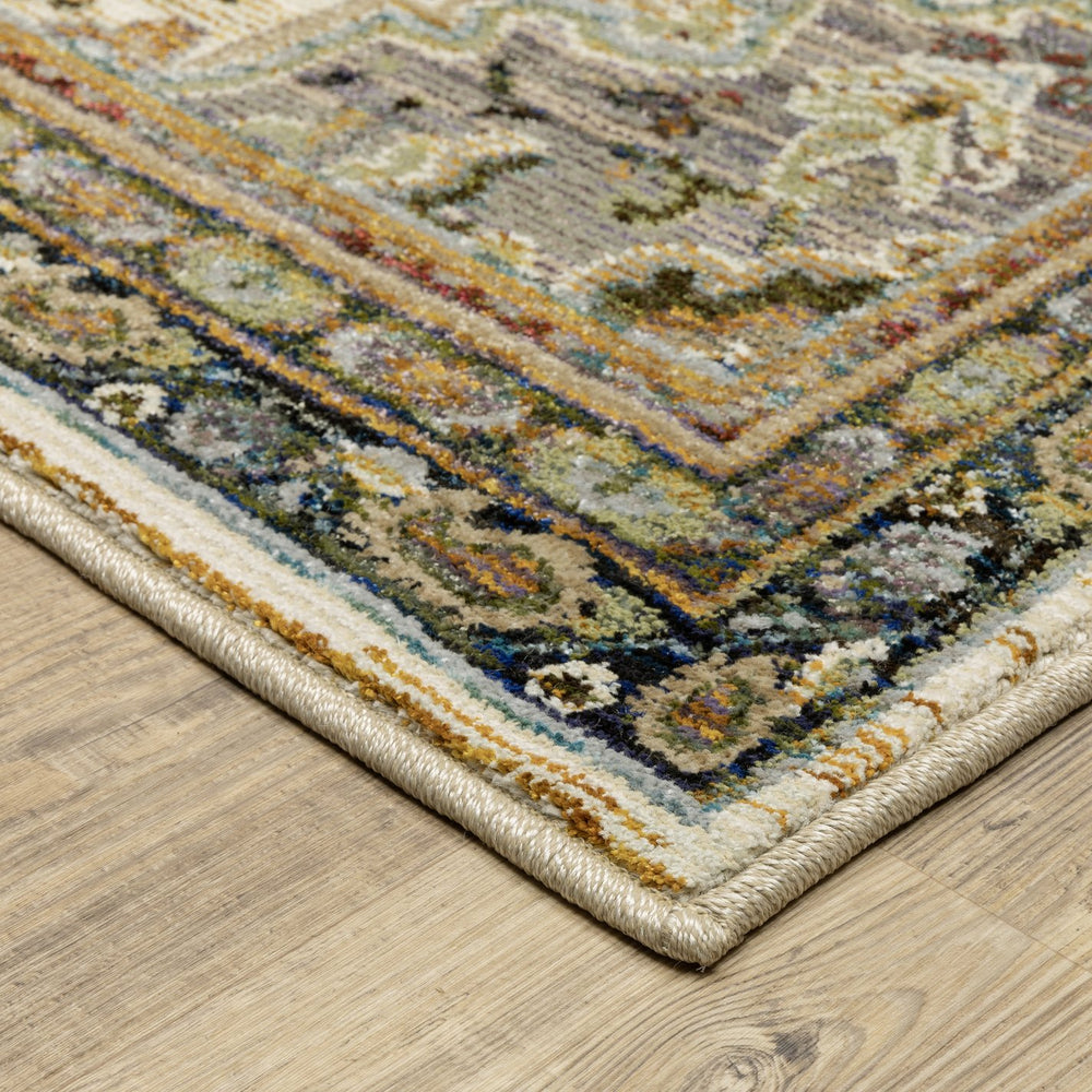 Oriental Weavers Andorra Luxurious Indoor Area Rug – Stunning Vintage Modern Design With 200+ Color Variations Ivory,Blue Polypropylene A2451b076365st