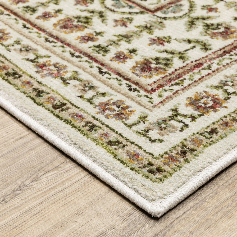 Oriental Weavers Andorra Vintage-Inspired Ivory Area Rug With Rich Jewel-Tone Botanicals And Layered Border Elegance 145.67'' L x 102.36'' W A3717A260370ST