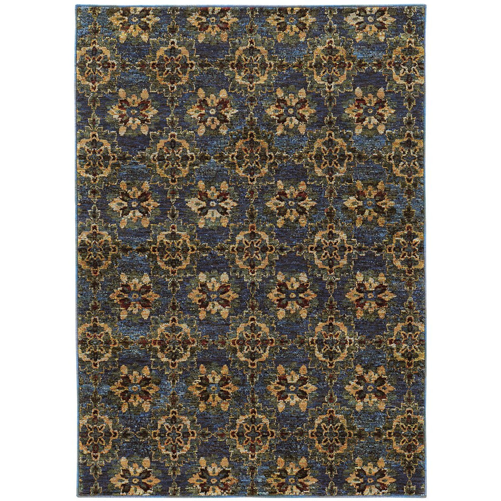 Oriental Weavers Andorra Luxurious Indoor Area Rug - Stunning Color Blend With Vintage Soul And Modern Style Blue,Gold Polypropylene A6883c058100st