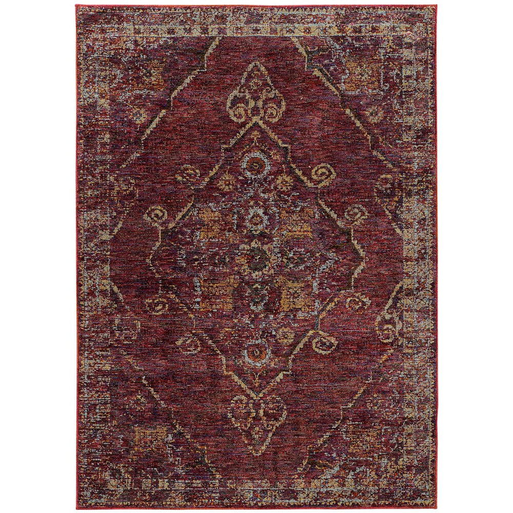 Oriental Weavers Andorra Indoor Area Rug - Luxurious Soft Pile With Over 200 Stunning Colors For Vintage Charm Red,Gold Polypropylene A7135e058100st