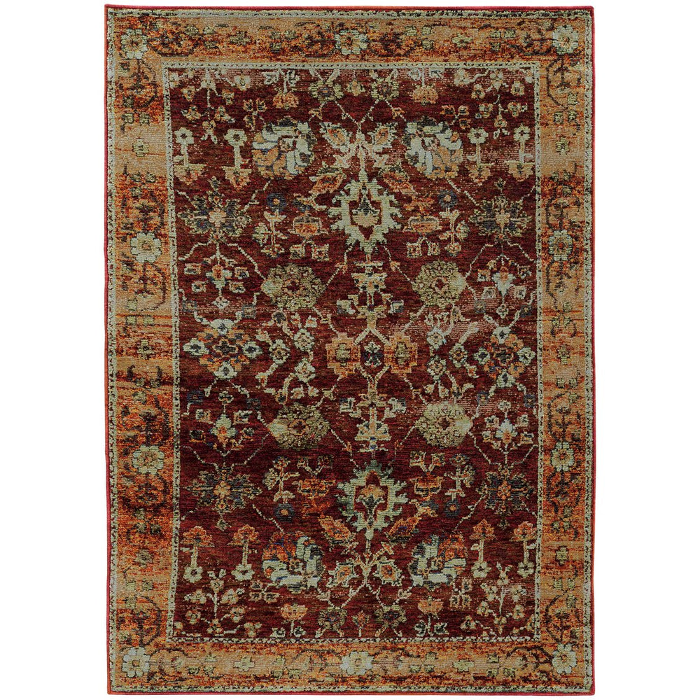 Oriental Weavers Andorra Luxurious Indoor Area Rug - Stunning Weaving Technology With Over 200 Vibrant Colors Red,Gold Polypropylene A7154a058100st
