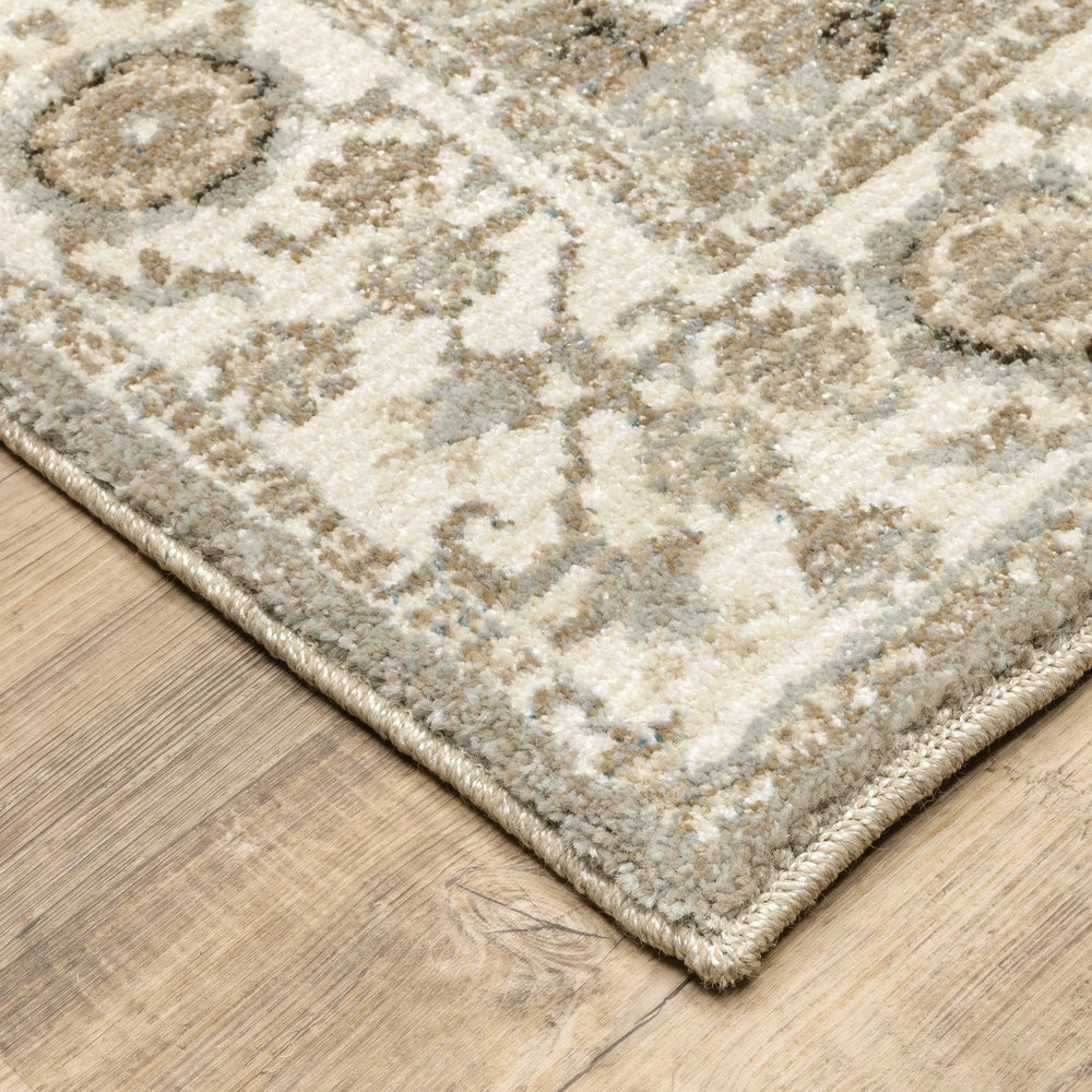 Oriental Weavers Andorra Luxurious Indoor Area Rug - Stunning Blend Of 200 Colors With Vintage Modern Style Grey,Ivory Polypropylene A8929h067253st