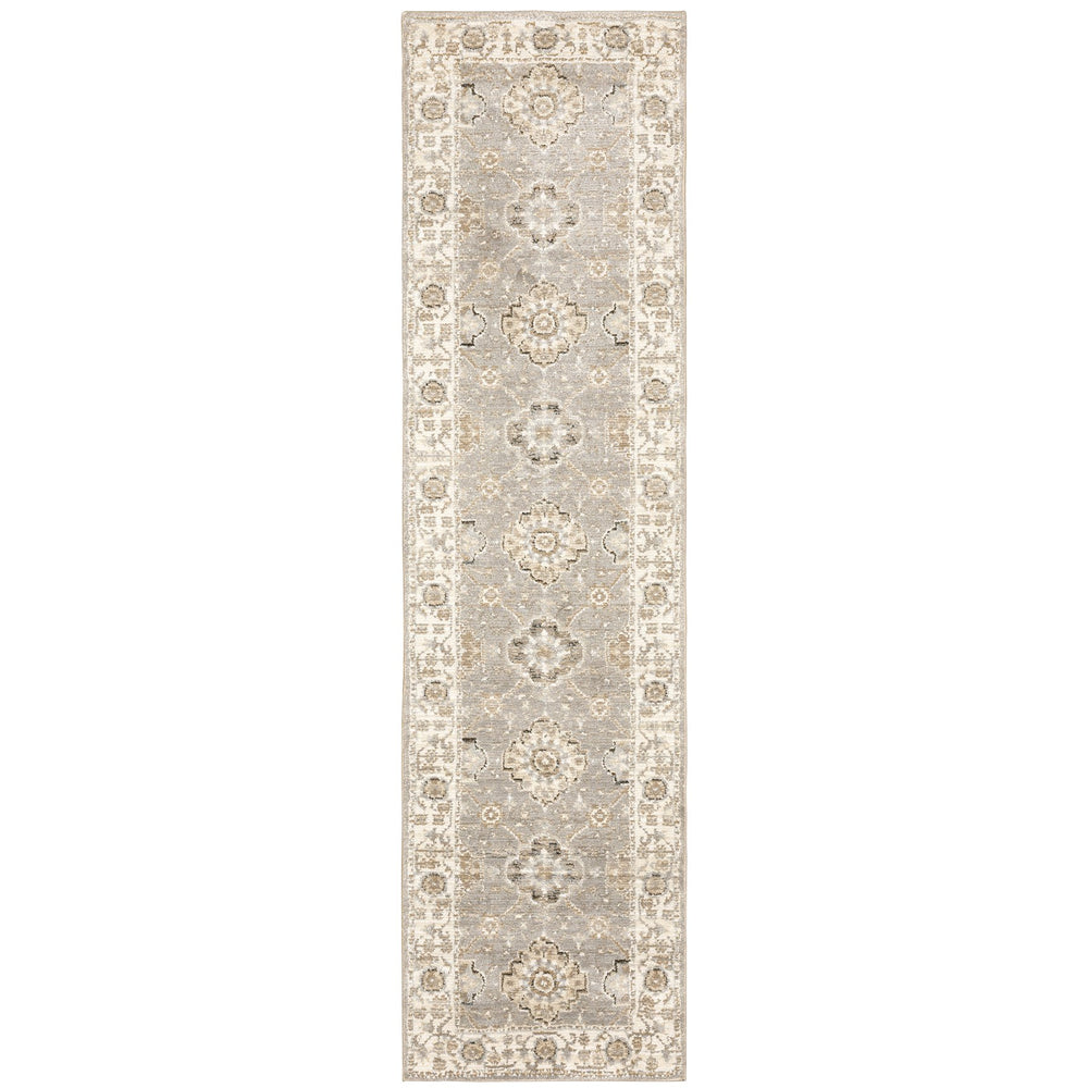 Oriental Weavers Andorra Luxurious Indoor Area Rug - Stunning Blend Of 200 Colors With Vintage Modern Style Grey,Ivory Polypropylene A8929h067253st