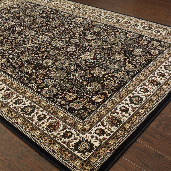 Oriental Weavers Ariana Indoor Area Rug - Timeless Traditional Design With Stunning Oriental Patterns For Your Home Black,Ivory Polypropylene A213k8060090st