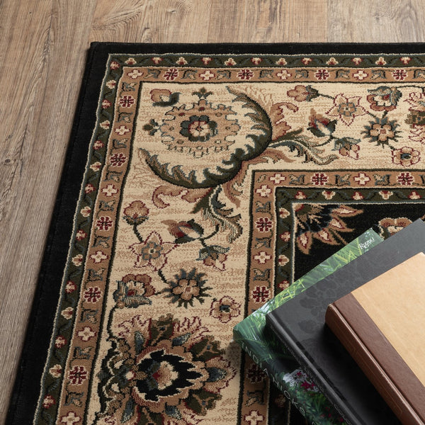 Oriental Weavers Ariana Indoor Area Rug - Exquisite Traditional Craftsmanship With Elegant Oriental Patterns Black,Ivory Polypropylene A311k3068235st