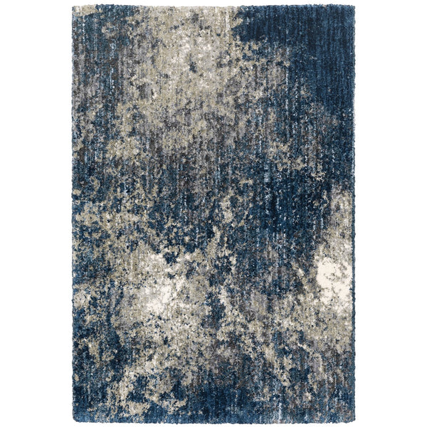 Oriental Weavers Aspen Soft Microfiber Polyester Indoor Area Rug - Stylish Blue And Gray Abstract Design For Modern Homes Blue,Grey Polyester A2060l117165st