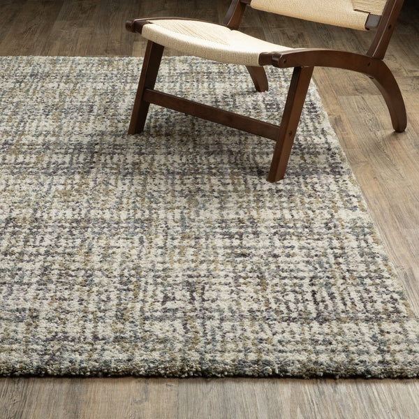 Oriental Weavers Aspen Ivory & Gold Shag Area Rug – Luxurious Soft Microfiber With Modern Abstract Design Ivory,Gold Polyester A2877b068230st