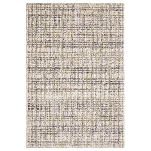 Oriental Weavers Aspen Ivory & Gold Shag Area Rug – Luxurious Soft Microfiber With Modern Abstract Design Ivory,Gold Polyester A2877b068230st