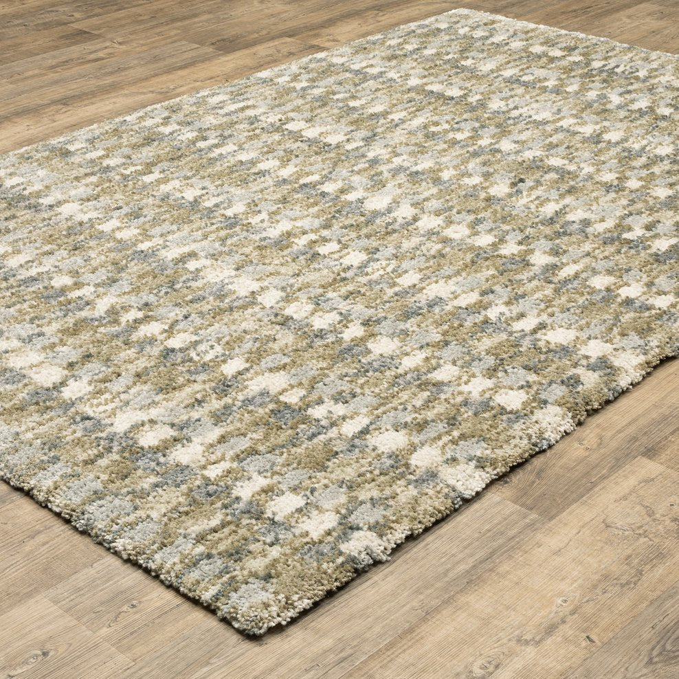 Oriental Weavers Aspen Gold And Grey Indoor Area Rug - Soft Microfiber Polyester Shag With Modern Abstract Design Gold,Grey Polyester A3052a240330st