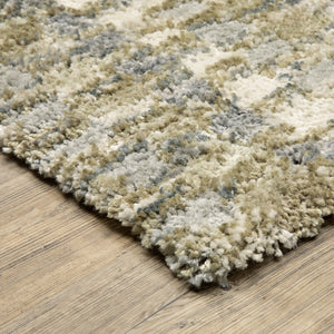 Oriental Weavers Aspen Gold And Grey Indoor Area Rug - Soft Microfiber Polyester Shag With Modern Abstract Design Gold,Grey Polyester A3052a240330st