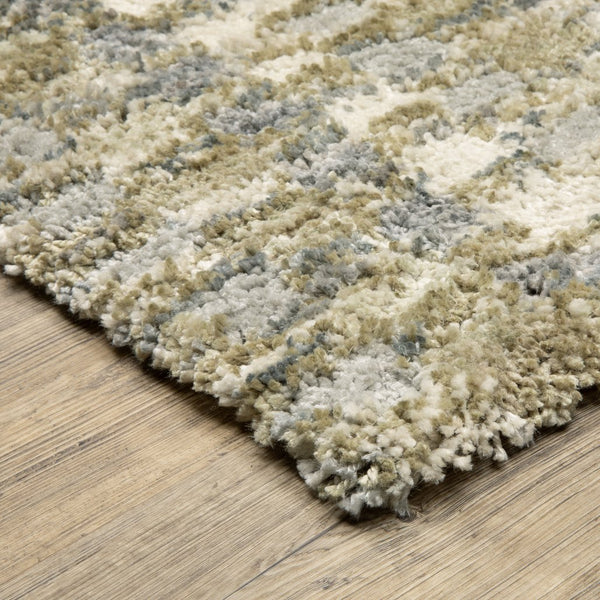 Oriental Weavers Aspen Gold And Grey Indoor Area Rug - Soft Microfiber Polyester Shag With Modern Abstract Design Gold,Grey Polyester A3052a240330st